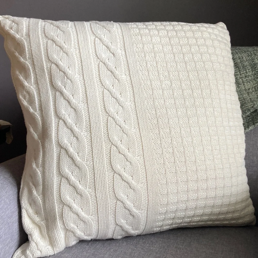 Pottery Barn 26” Square Cable Knit Pillow